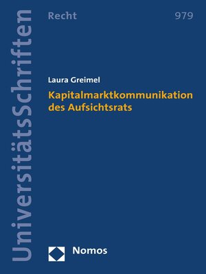 cover image of Kapitalmarktkommunikation des Aufsichtsrats